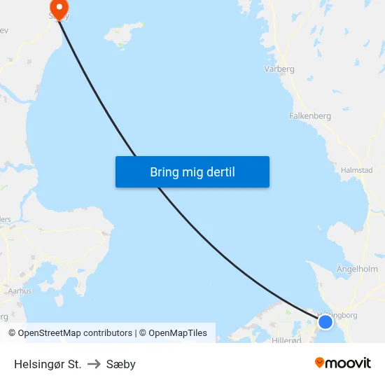 Helsingør St. to Sæby map