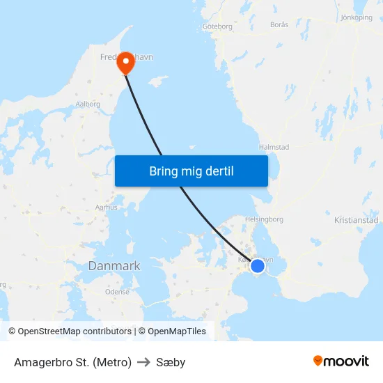 Amagerbro St. (Metro) to Sæby map