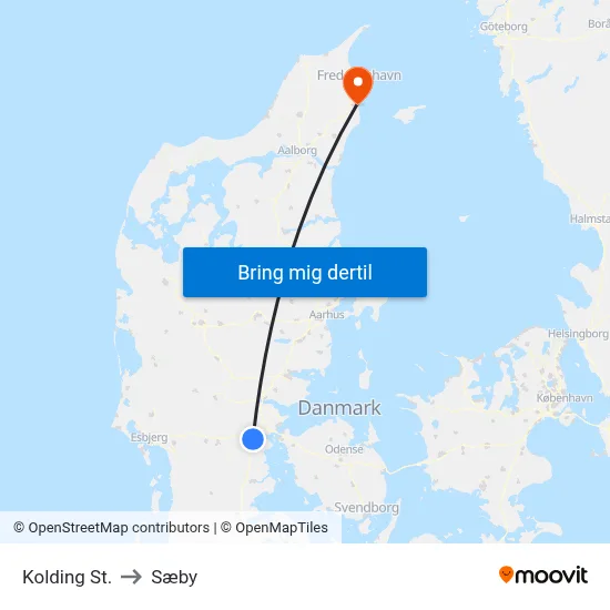 Kolding St. to Sæby map