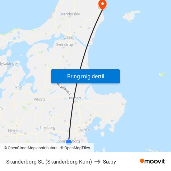 Skanderborg St. (Skanderborg Kom) to Sæby map