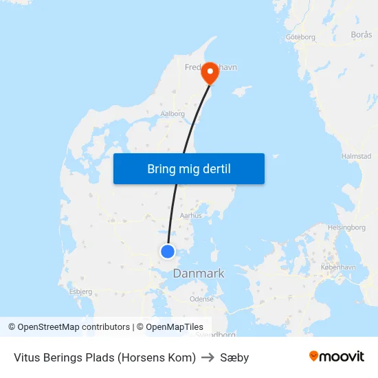 Vitus Berings Plads (Horsens Kom) to Sæby map
