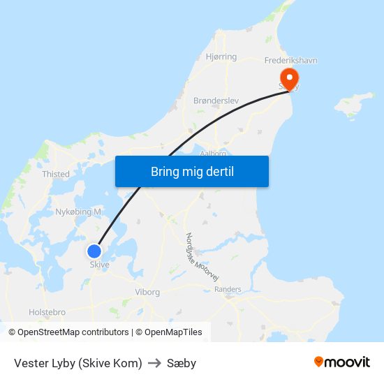 Vester Lyby (Skive Kom) to Sæby map