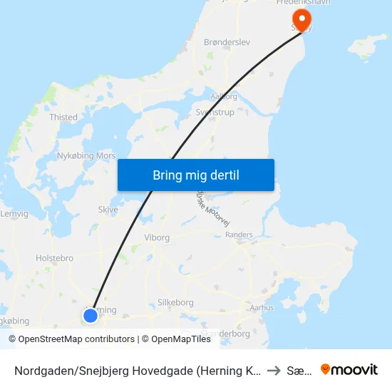 Nordgaden/Snejbjerg Hovedgade (Herning Kom) to Sæby map
