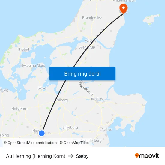 Au Herning (Herning Kom) to Sæby map