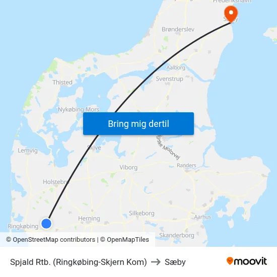 Spjald Rtb. (Ringkøbing-Skjern Kom) to Sæby map
