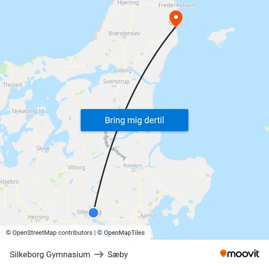 Silkeborg Gymnasium to Sæby map