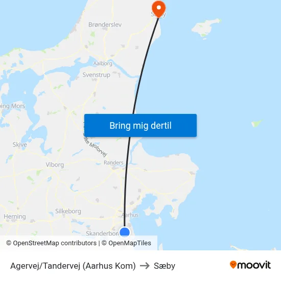 Agervej/Tandervej (Aarhus Kom) to Sæby map