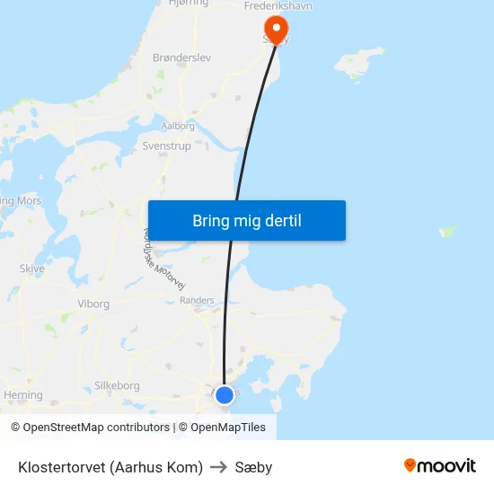 Klostertorvet (Aarhus Kom) to Sæby map
