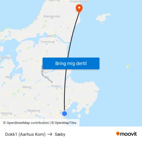 Dokk1 (Aarhus Kom) to Sæby map