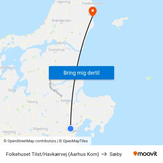 Folkehuset Tilst/Havkærvej (Aarhus Kom) to Sæby map