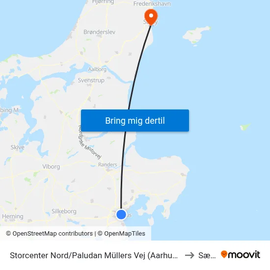 Storcenter Nord/Paludan Müllers Vej (Aarhus Kom) to Sæby map