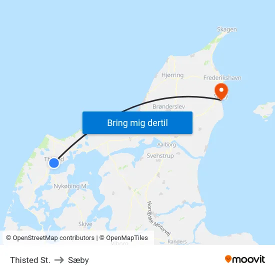 Thisted St. to Sæby map