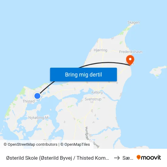 Østerild Skole (Østerild Byvej / Thisted Kommune) to Sæby map