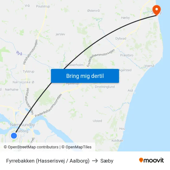 Fyrrebakken (Hasserisvej / Aalborg) to Sæby map