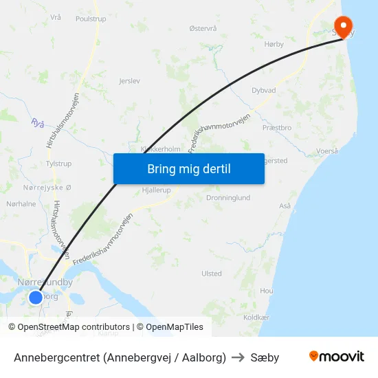 Annebergcentret (Annebergvej / Aalborg) to Sæby map