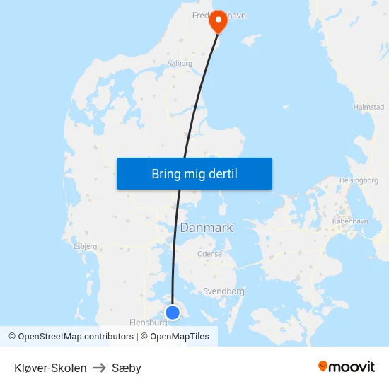 Kløver-Skolen to Sæby map