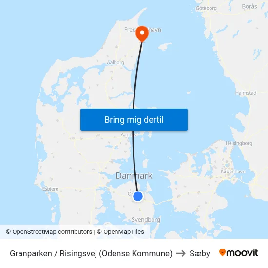 Granparken / Risingsvej (Odense Kommune) to Sæby map