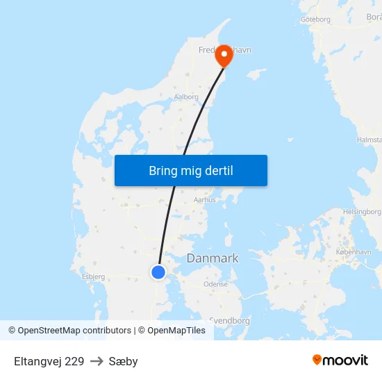 Eltangvej 229 to Sæby map