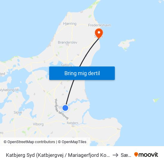 Katbjerg Syd (Katbjergvej / Mariagerfjord Kommune) to Sæby map