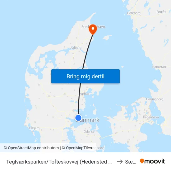 Teglværksparken/Tofteskovvej (Hedensted Kom) to Sæby map