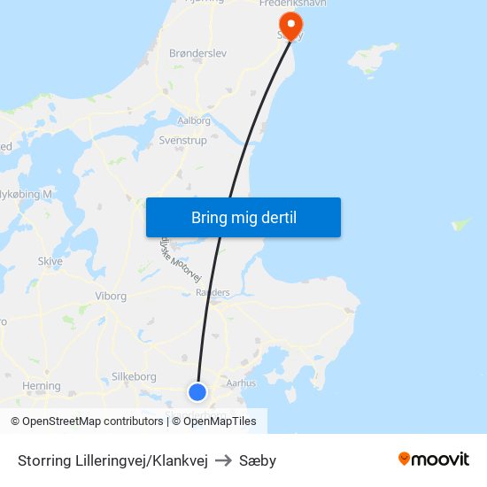 Storring Lilleringvej/Klankvej to Sæby map