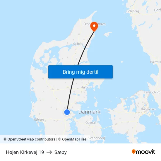 Højen Kirkevej 19 to Sæby map