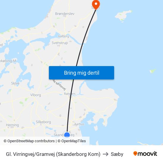 Gl. Virringvej/Gramvej (Skanderborg Kom) to Sæby map