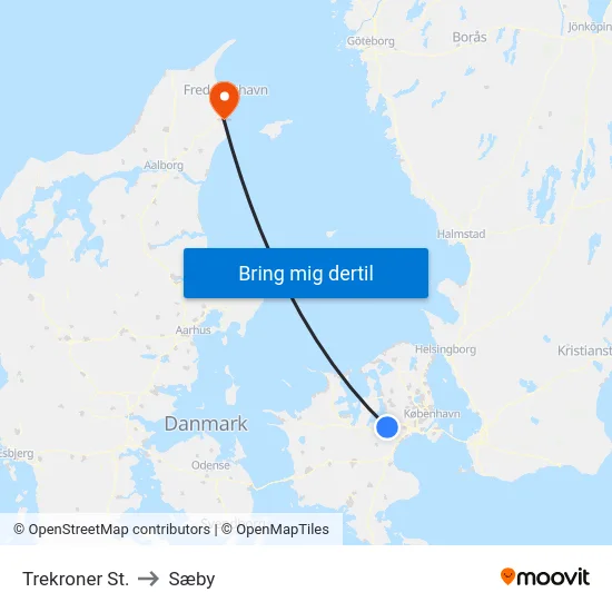 Trekroner St. to Sæby map