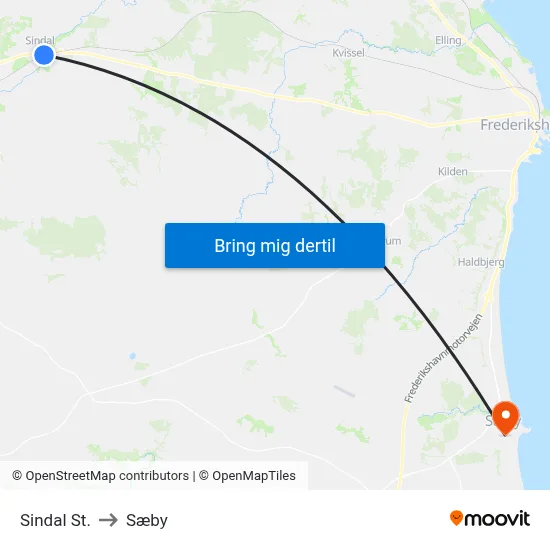 Sindal St. to Sæby map