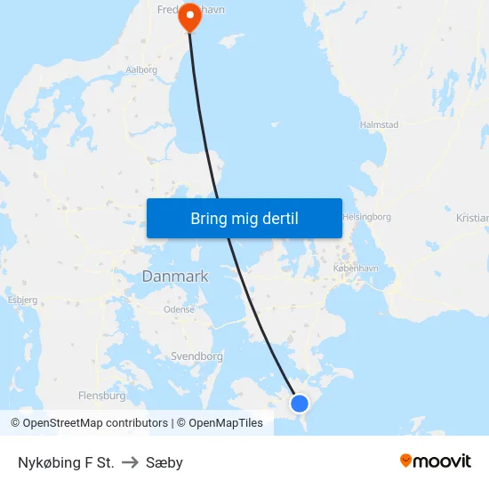 Nykøbing F St. to Sæby map