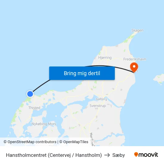 Hanstholmcentret (Centervej / Hanstholm) to Sæby map