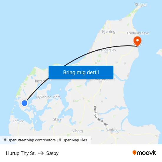 Hurup Thy St. to Sæby map