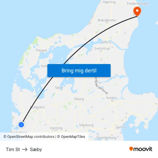 Tim St to Sæby map