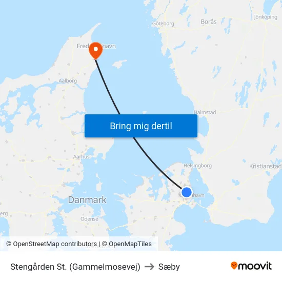 Stengården St. (Gammelmosevej) to Sæby map