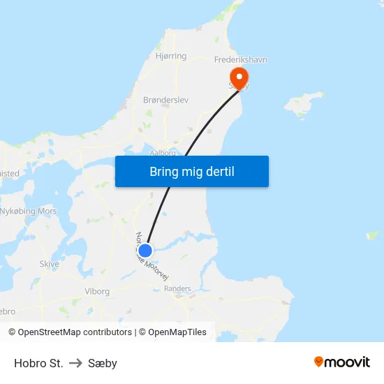 Hobro St. to Sæby map