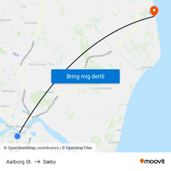 Aalborg St. to Sæby map