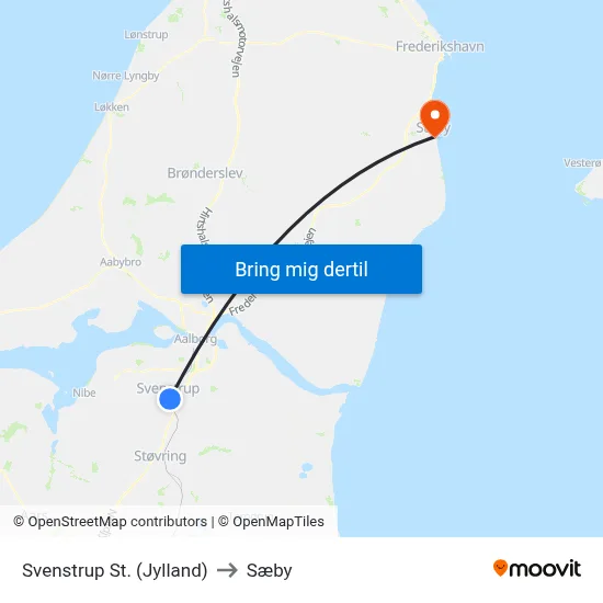 Svenstrup St. (Jylland) to Sæby map