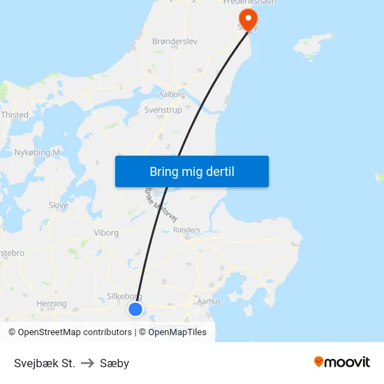 Svejbæk St. to Sæby map