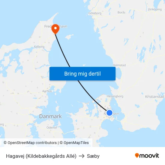 Hagavej (Kildebakkegårds Allé) to Sæby map