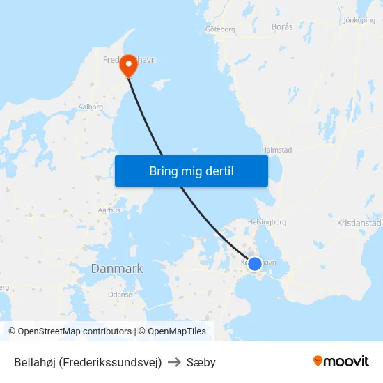 Bellahøj (Frederikssundsvej) to Sæby map