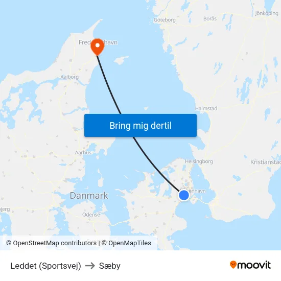 Leddet (Sportsvej) to Sæby map