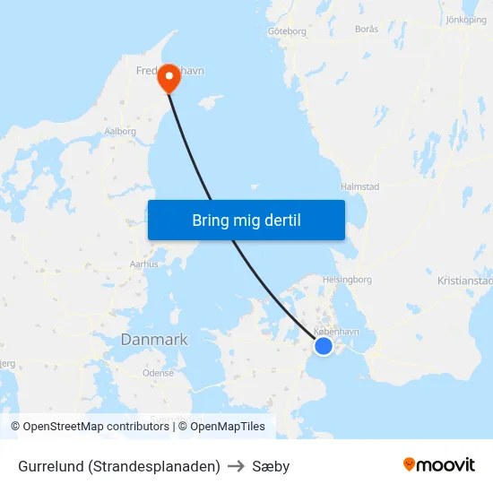 Gurrelund (Strandesplanaden) to Sæby map