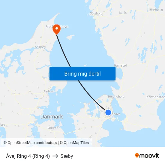 Åvej Ring 4 (Ring 4) to Sæby map