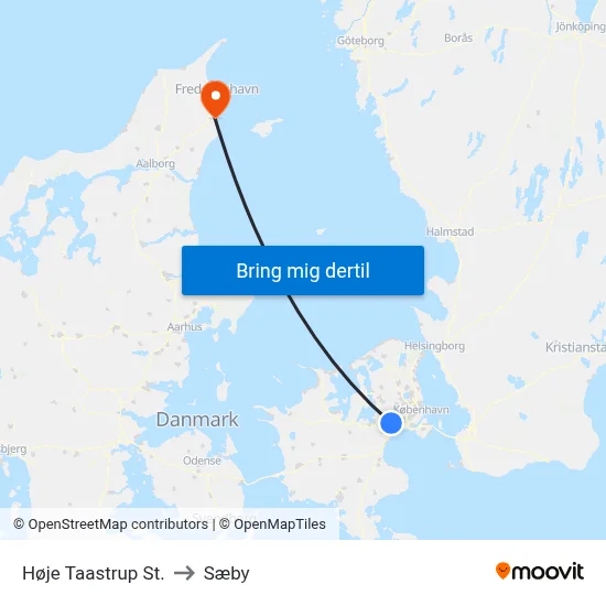 Høje Taastrup St. to Sæby map
