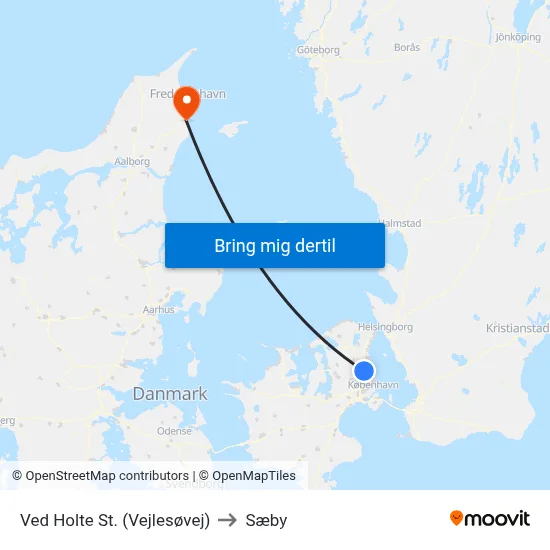 Ved Holte St. (Vejlesøvej) to Sæby map