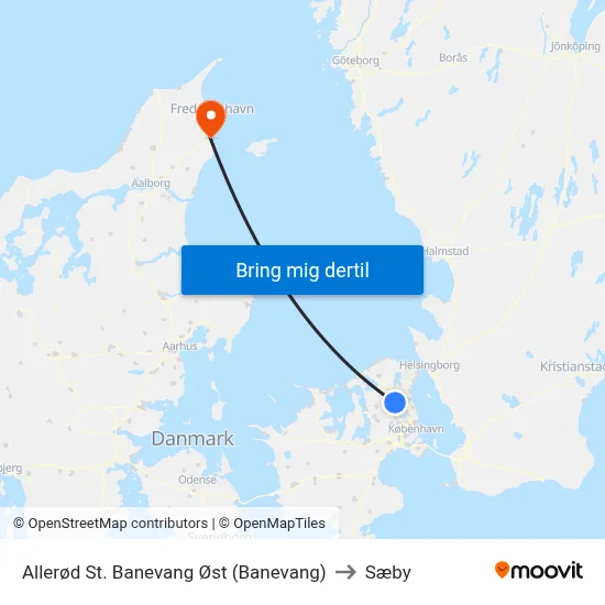 Allerød St. Banevang Øst (Banevang) to Sæby map