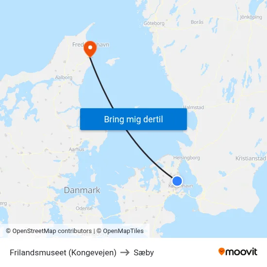 Frilandsmuseet (Kongevejen) to Sæby map