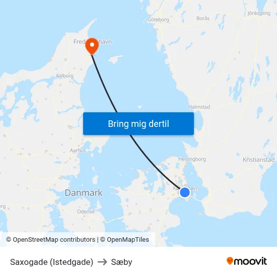 Saxogade (Istedgade) to Sæby map