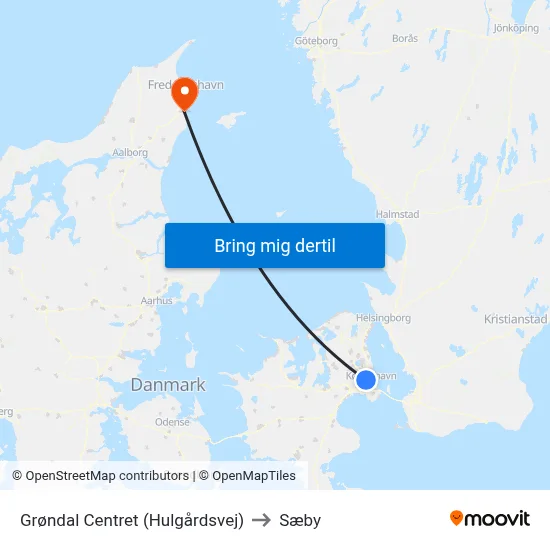 Grøndal Centret (Hulgårdsvej) to Sæby map