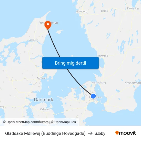 Gladsaxe Møllevej (Buddinge Hovedgade) to Sæby map
